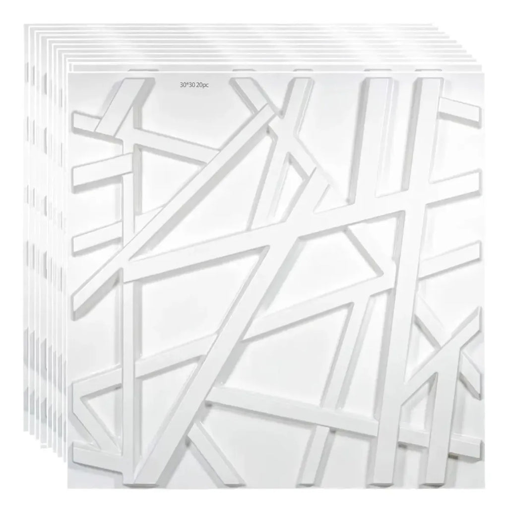 Panel 3D Decorativo — Rayas | Caja 20 piezas