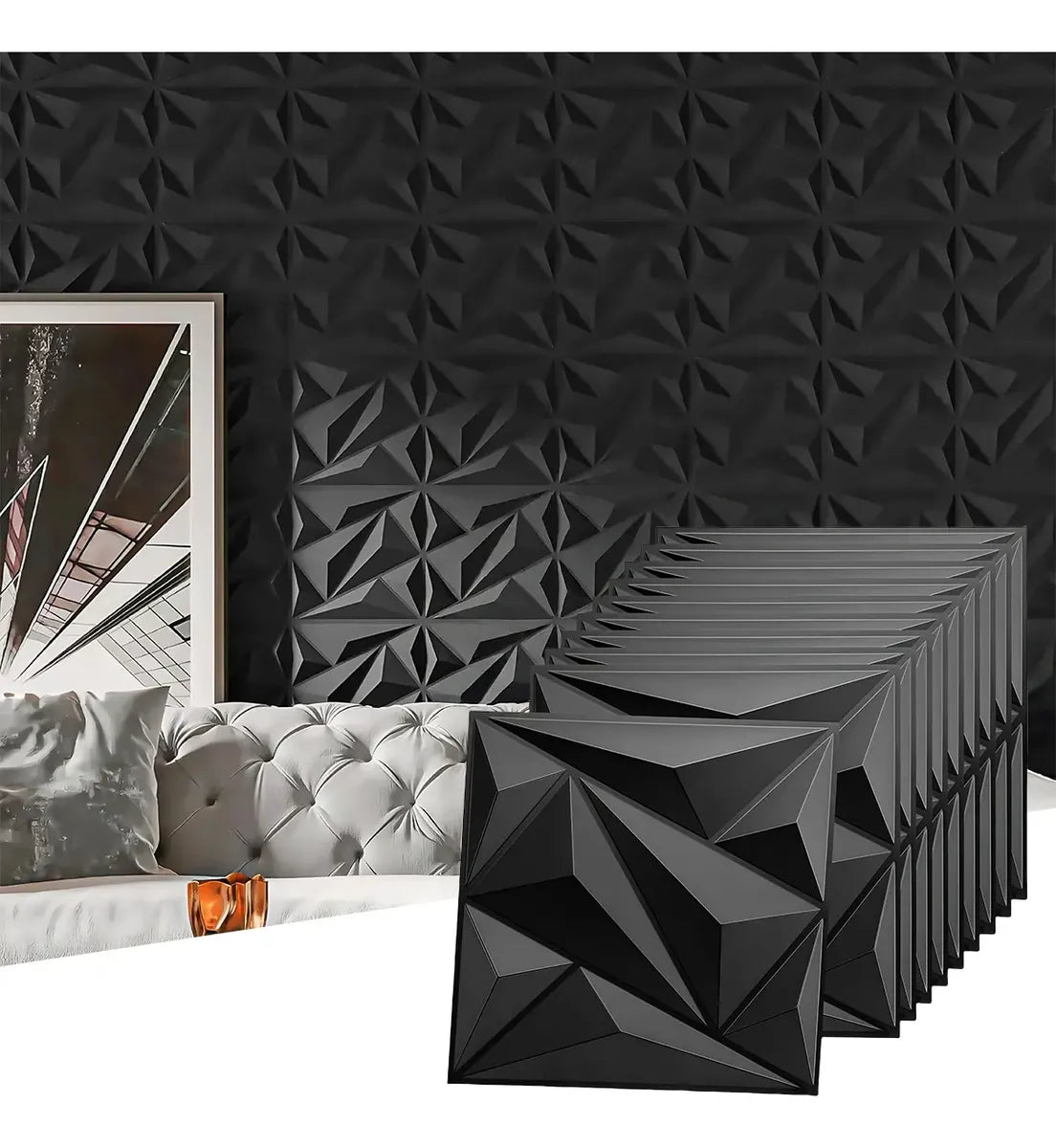 Panel 3D Decorativo — Diamante | Caja 20 piezas