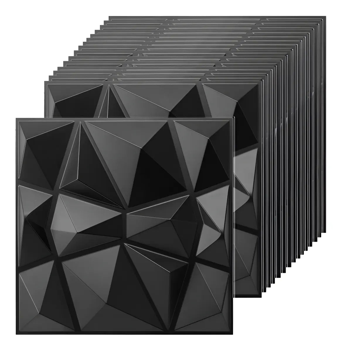 Panel 3D Decorativo — Diamante Negro | Caja 20 piezas
